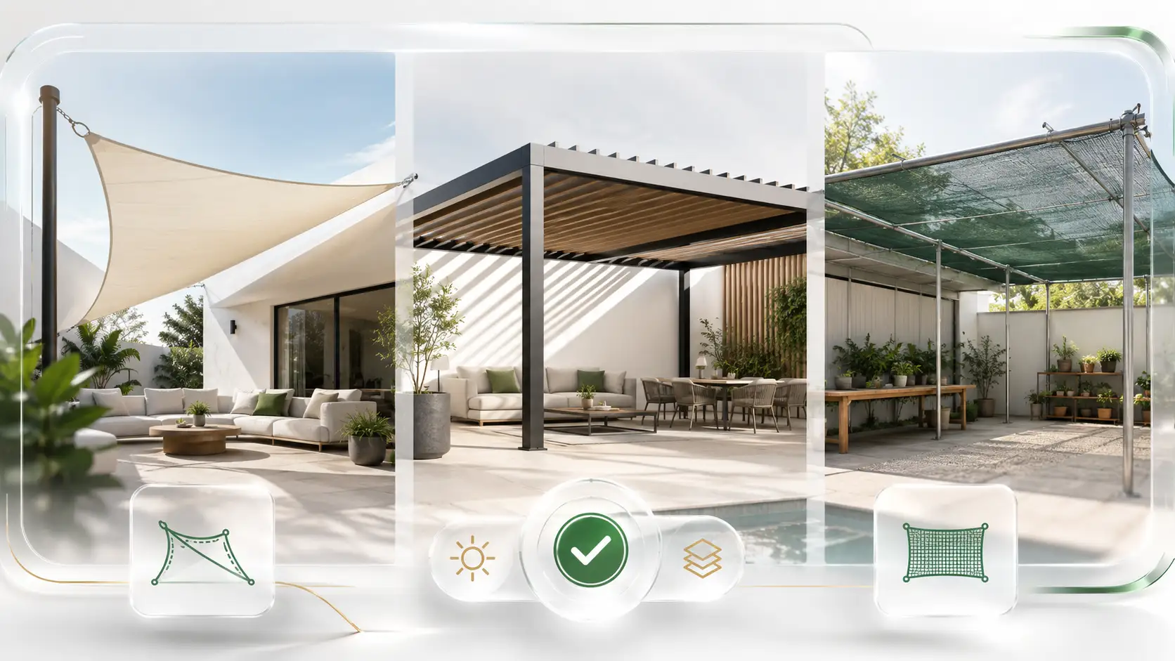 Shade Sail vs Pergola vs Shade Net